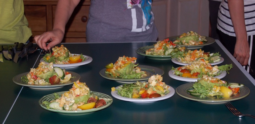 salad plated