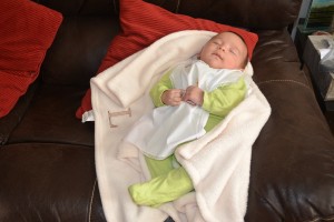 Luke resting after baptism